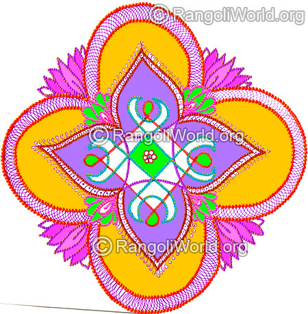 450x458 New Year Rangoli Designs 2016 Gallery