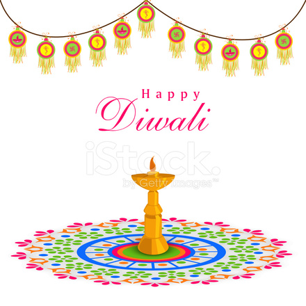 440x440 Diwali Decorations With Oil Lit Lamp On Beautiful Stock Vector