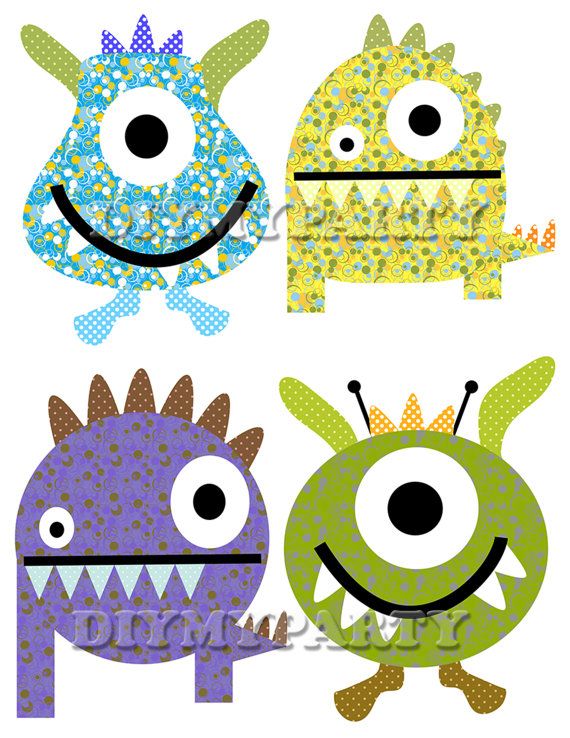 570x738 Diy Printable Monsters Clipart Monsters Clip Art Monster Party