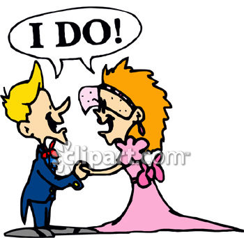 350x342 Royalty Free Clipart Image Bride And Groom Saying I Do Clip Art