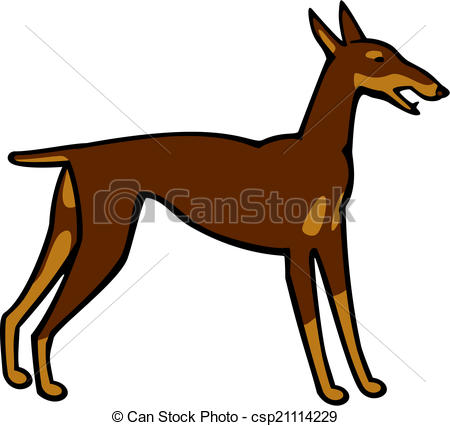 450x426 Doberman Pinscher. Vector Illustration A Doberman Pinscher Dog.