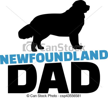 450x410 Newfoundland Dad With Dog Silhouette Vector