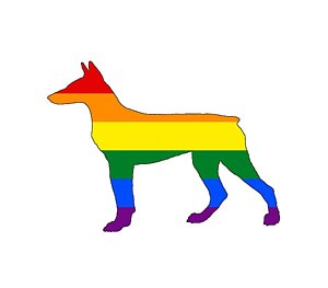 300x263 Red Doberman Art