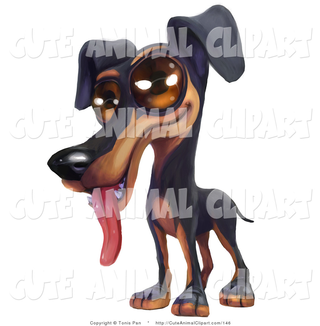 1024x1044 Cartoon Clip Art Of A Cute Doberman Pinscher By Tonis Pan