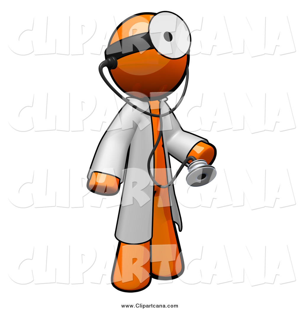 1024x1044 Clip Art Of A 3d Orange Doctor With A Stethoscope Wearing A Jacket