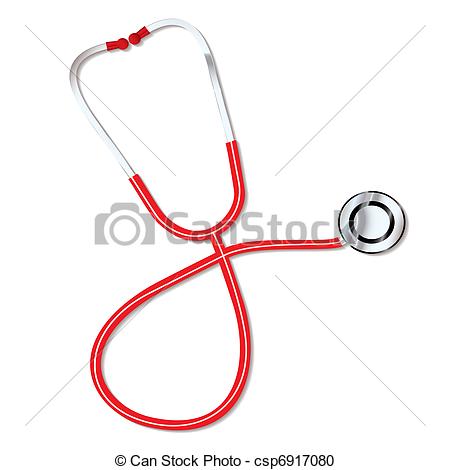 450x470 Doctors Stethoscope. Red Doctors Medical Stethoscope For Vector