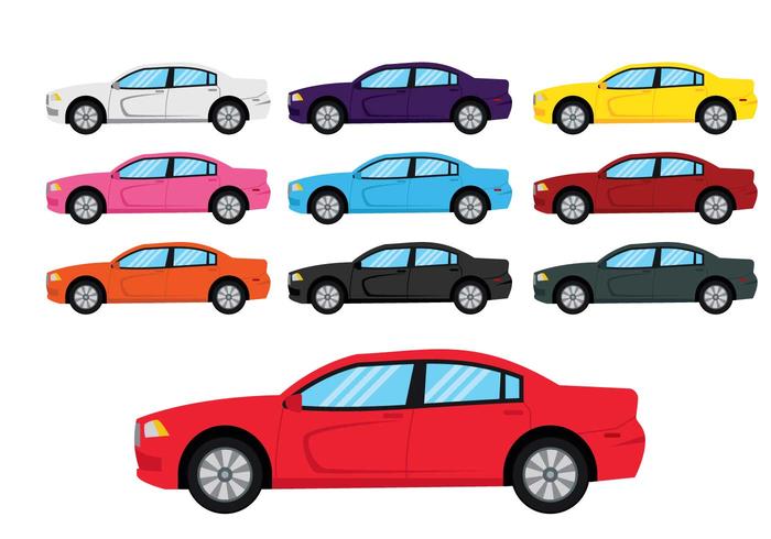 700x490 Dodge Charger Car Illustration Set