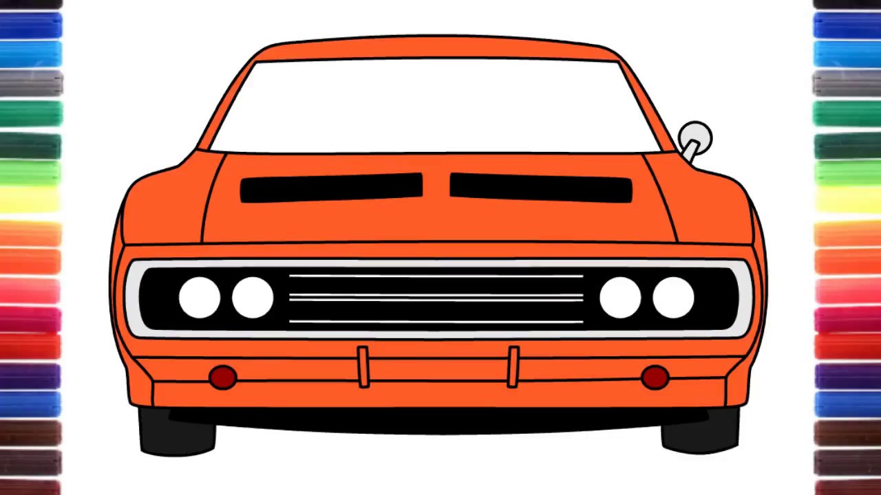1280x720 How To Draw A Car Dodge Charger 1970 From Fast Amp Furious 7 Front