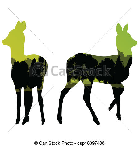 450x470 Doe Venison Deer Animal Silhouettes In Wild Nature Forest