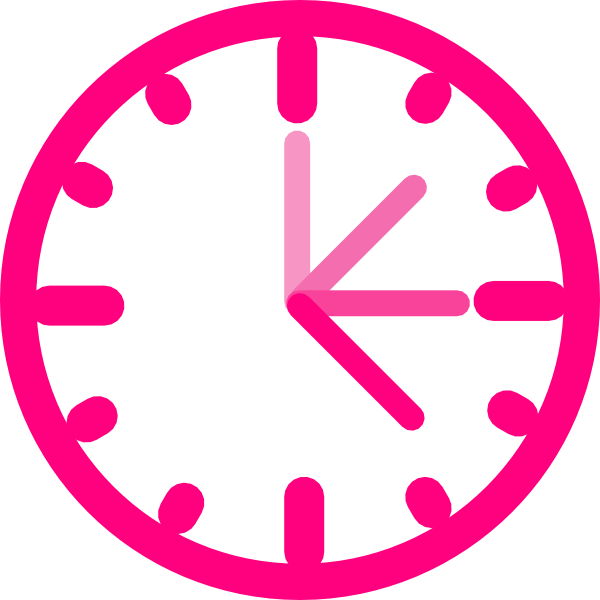 600x600 Pink Clock Clipart Amp Pink Clock Clip Art Images