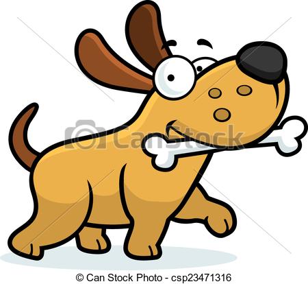 450x414 Cartoon Dog Bone. A Cartoon Illustration Of A Dog With A Bone.