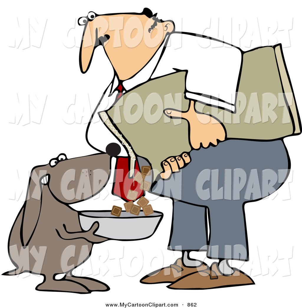 1024x1044 Clip Art Of A Hungry Dog Holding A Bowl While His Master Pours