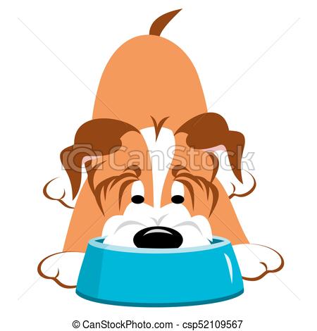 450x470 Dog Eating From Bowl. Dog Eating Or Drinking From A Blue Clip