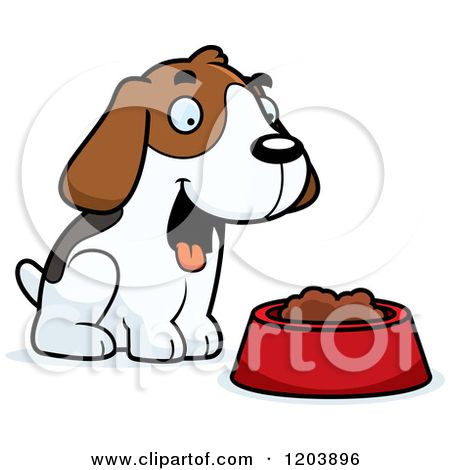450x470 Cartoon Of A Cute Beagle Puppy With Dog Food