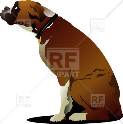 395x400 Sitting Dog, Boxer Breed Royalty Free Vector Clip Art Image