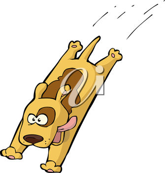 335x350 Clip Art Illustraiton Of A Jumping Dog