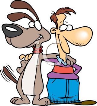 321x350 Man And His Dog Cartoon