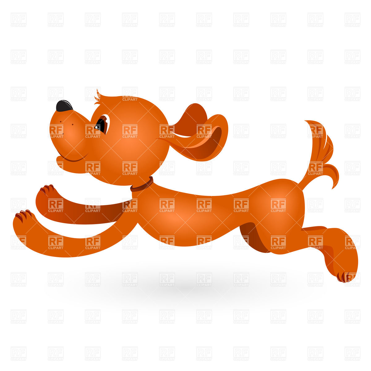 1200x1200 Cheerful Running Cartoon Dog Royalty Free Vector Clip Art Image