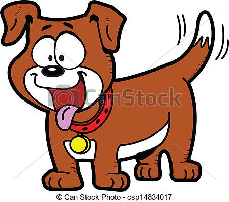 450x398 Happy Dog. Happy Cartoon Dog With Tongue Out And Wagging His