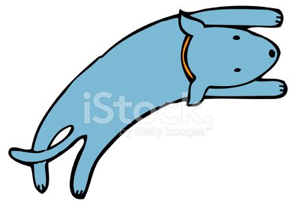 433x300 Happy Blue Dog With Orange Collar Jumping Premium Clipart