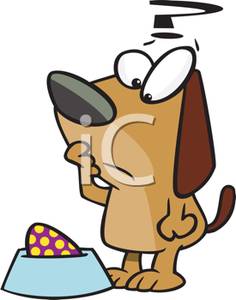 236x300 Clip Art Image A Dog Questioning The Presence Of A Spotted Egg