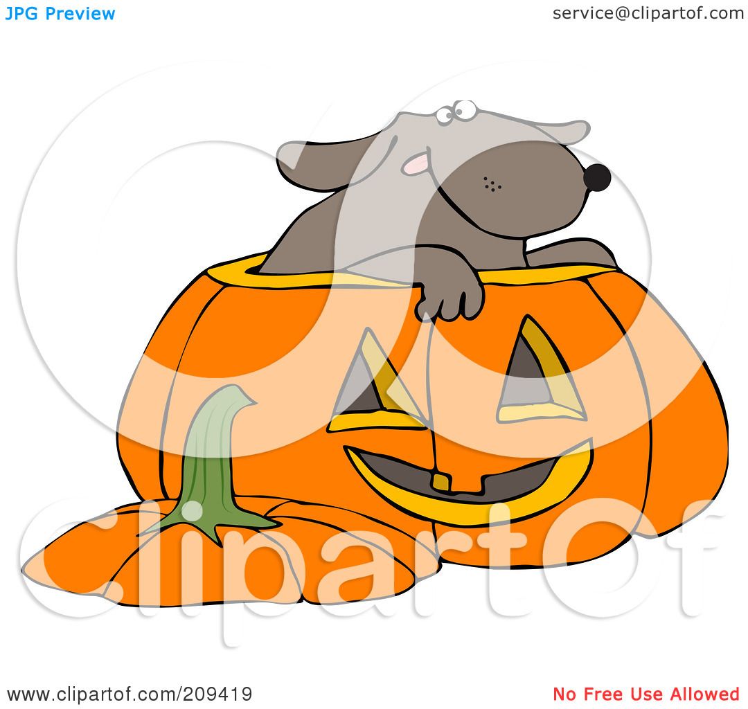 1080x1024 Royalty Free (Rf) Clipart Illustration Of A Dog Inside A Halloween