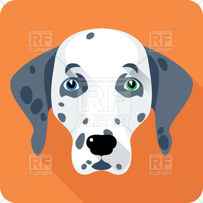 400x400 Dog (Dalmatian) Face Icon Royalty Free Vector Clip Art Image