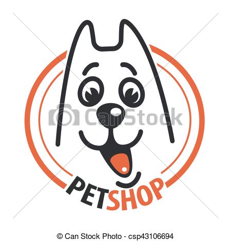 450x470 Pet Shop With A Dog Head. Vector Illustration Eps Vectors