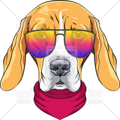 400x400 Portrait Of Hipster Dog Beagle In Sunglass Royalty Free Vector