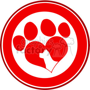 300x300 Royalty Free Royalty Free Rf Clipart Illustration Love Paw Print