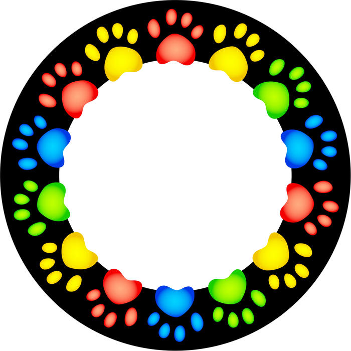 700x700 Dog Paw Print Border Clipart