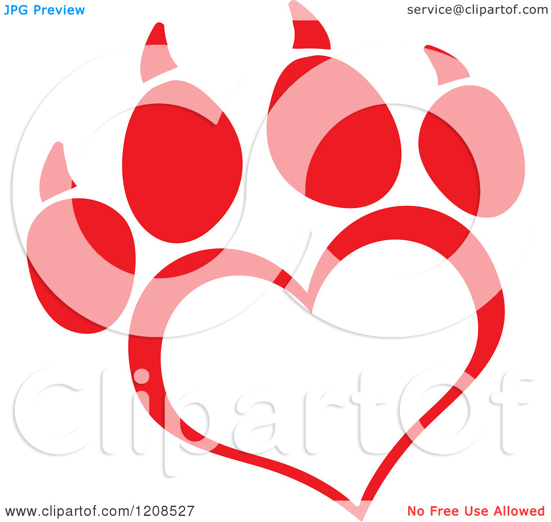 1080x1024 Heart Paw Print Clipart