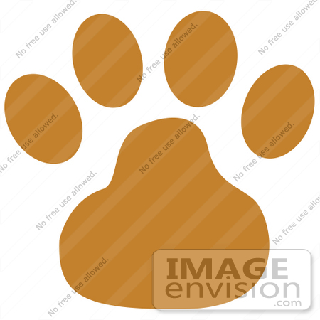 450x450 Cartoon Clip Art Graphic Of A Brown Dog Paw Print