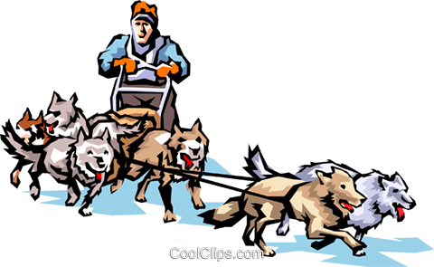 480x295 Dog Sledding Royalty Free Vector Clip Art Illustration Peop1350