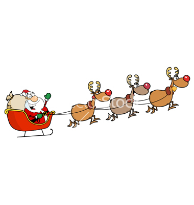 380x400 Santa Clipart In His Sled