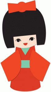 166x300 Clipart Japanese Girl Cute Little Vector Illustration Royalty Free