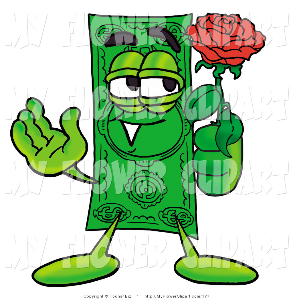 1024x1044 Cliprt Of Green Dollar Bill Mascot Cartoon Character Holding