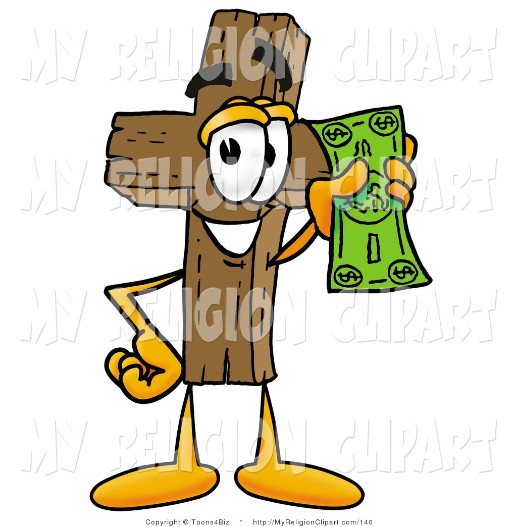 1024x1044 Religion Clip Art Of A Wooden Christian Cross Mascot Cartoon