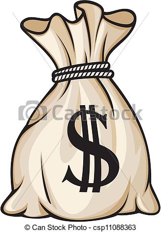 327x470 Dollar Sign Bag Clipart