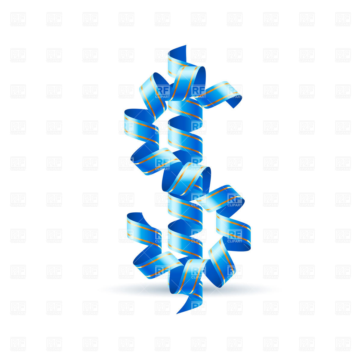 1200x1200 Us Dollar Sign Made Of Blue Paper Streamer Royalty Free Vector