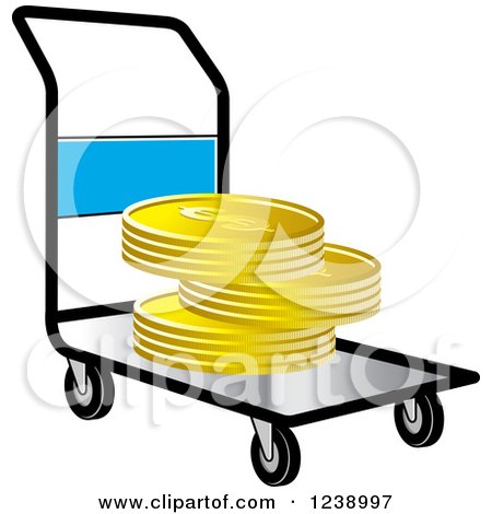 450x470 Clipart Of A Hand Truck Dolly