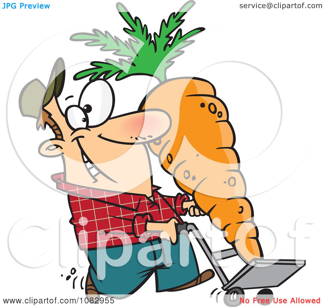 1080x1024 Clipart Farmer With A Big Carrot On A Dolly