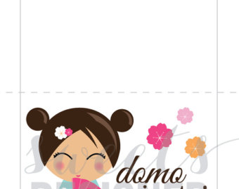 340x270 Domo Arigato Thank You Card Set Watercolor Hand Lettering