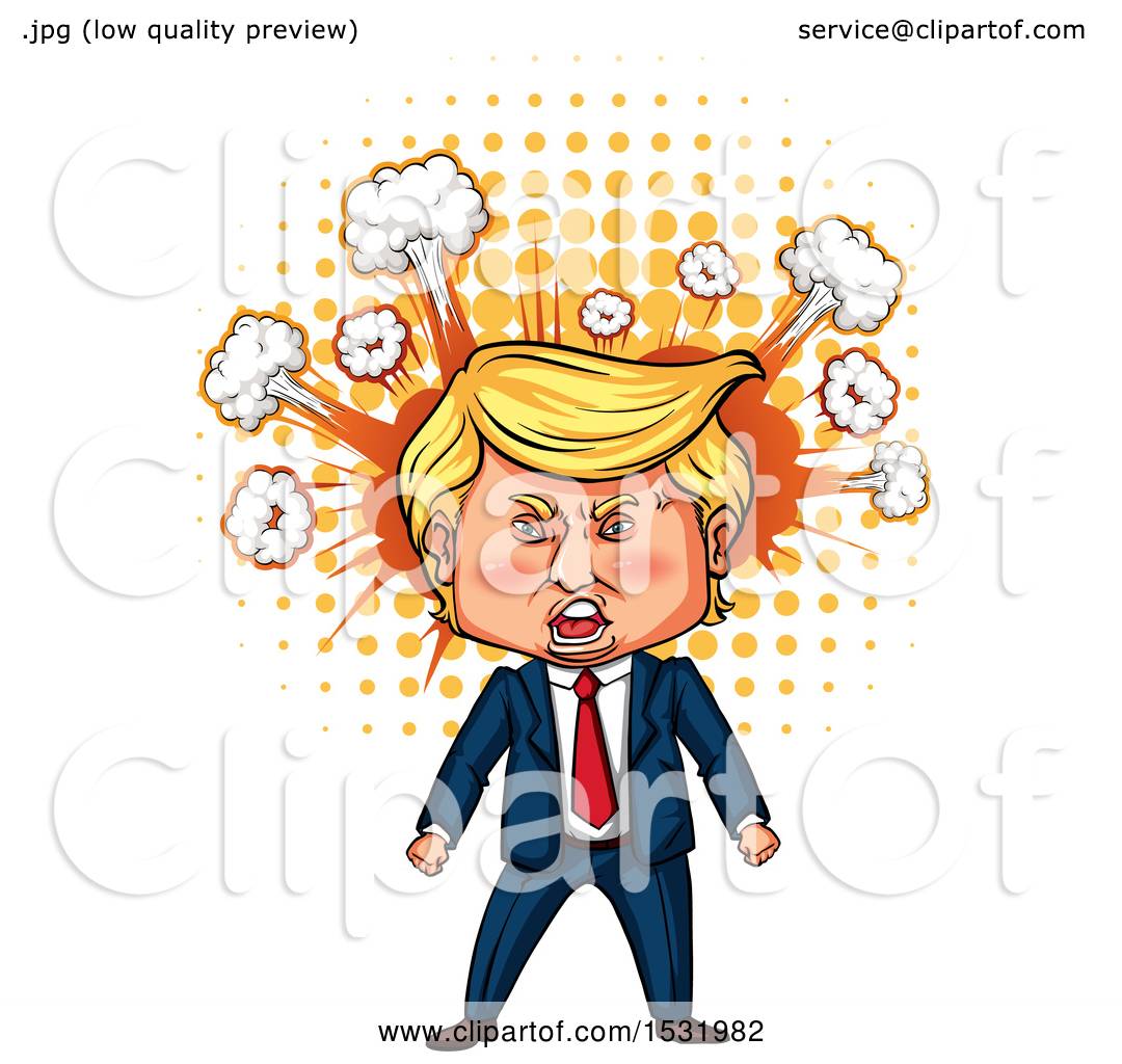 1080x1024 Clipart Of A Caricature Of Donald Trump
