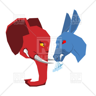 400x400 Elephant And Donkey, Republicans And Democrats Opposition Royalty