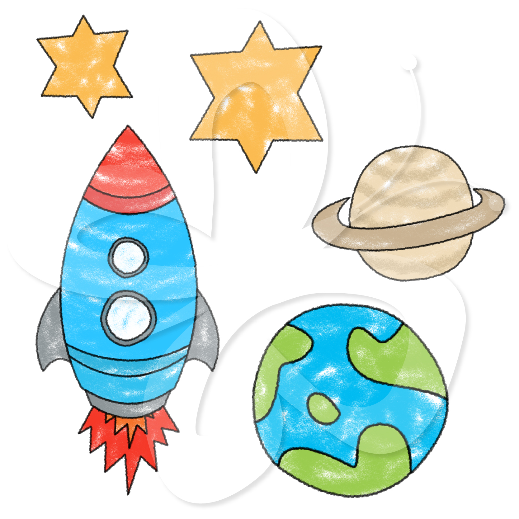 1667x1667 Doodle Space Clip Art Set Clipart Panda