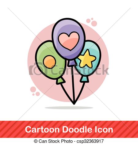 450x470 Balloon Doodle Vector Clip Art