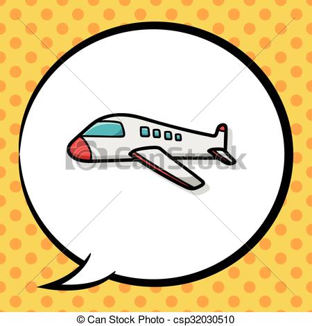 450x470 Airplane Doodle Vector Clip Art