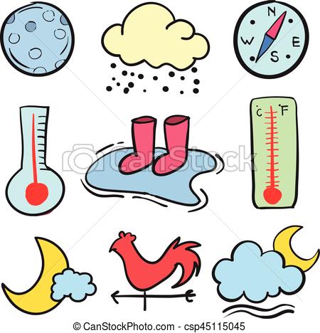 450x468 Doodle Of Element Weather Theme Vector Art Eps Vector