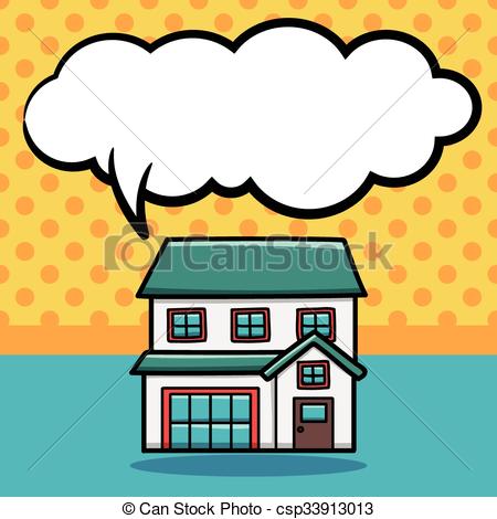 450x470 Building Doodle Vector Clip Art